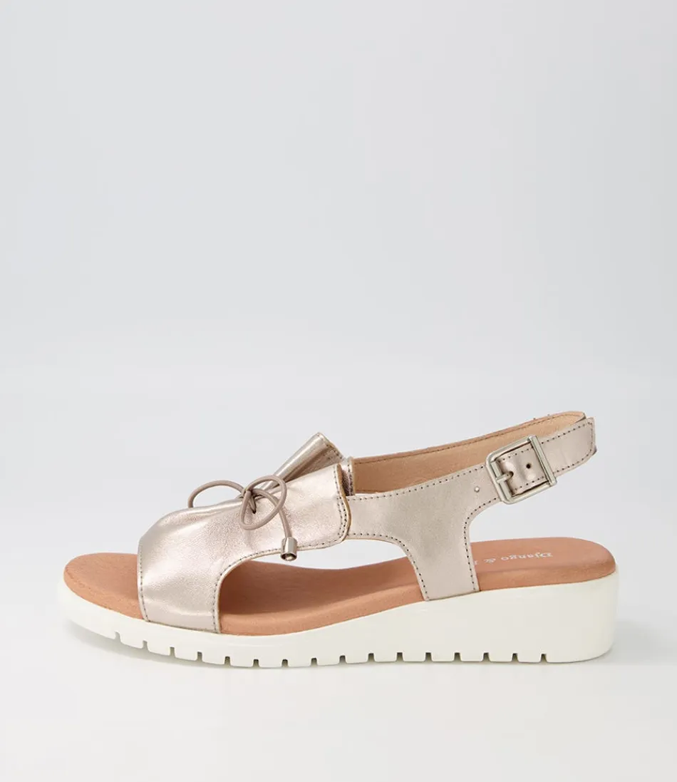 Women DJANGO & JULIETTE Wedges<Malika Platino White Leather Sandals