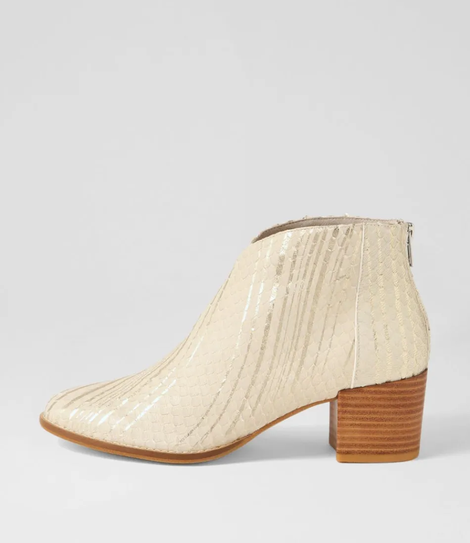 Women DJANGO & JULIETTE Boots<Mamie Almond Metallic Cut Leather Ankle Boots