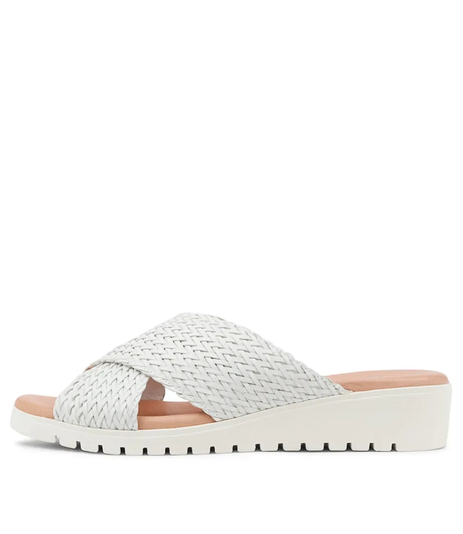 Women DJANGO & JULIETTE Wedges<Manal White Weave Slides