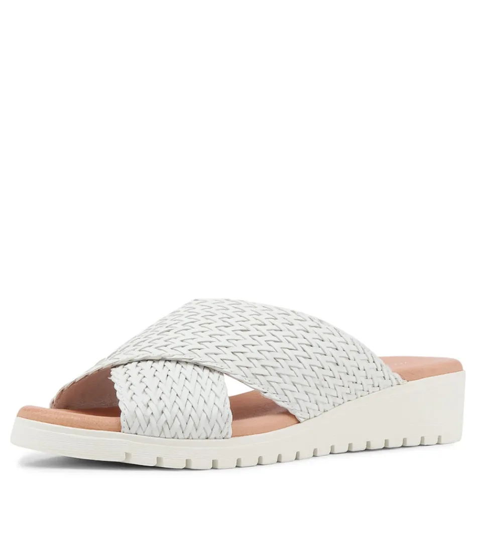 Women DJANGO & JULIETTE Wedges<Manal White Weave Slides