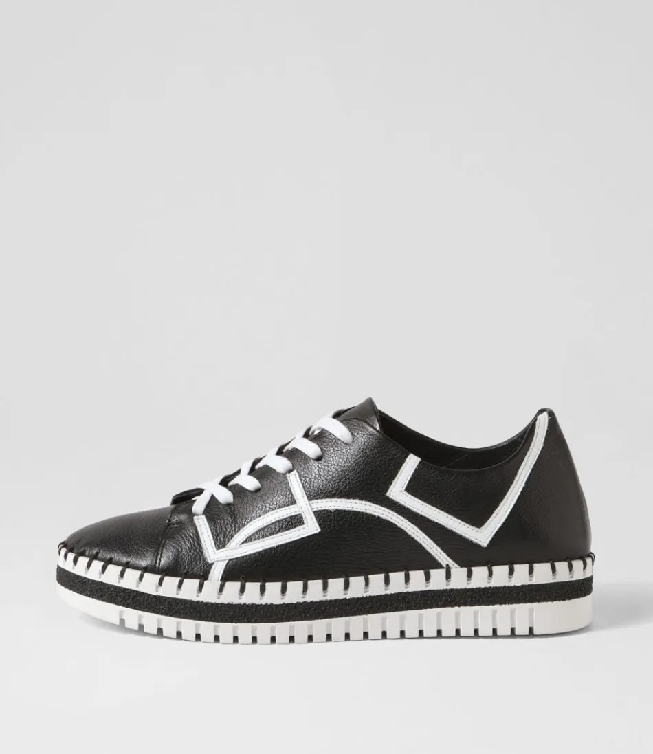 Women DJANGO & JULIETTE Sneakers<Mando Black White Leather Sneakers