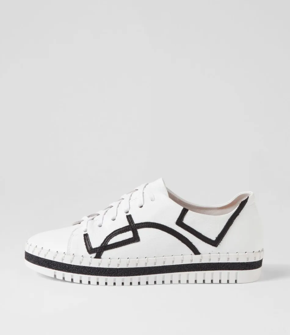 Women DJANGO & JULIETTE Sneakers<Mando White Black Leather Sneakers