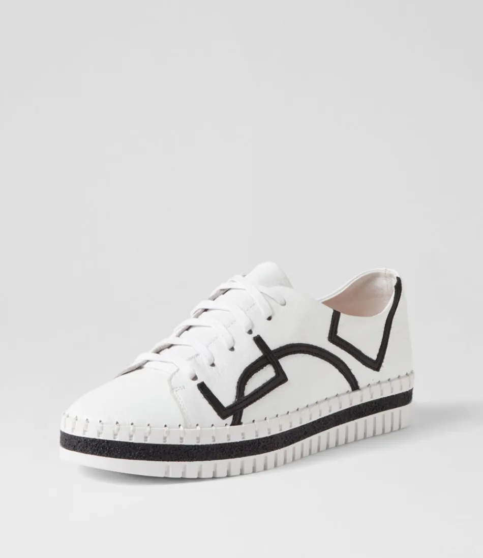 Women DJANGO & JULIETTE Sneakers<Mando White Black Leather Sneakers