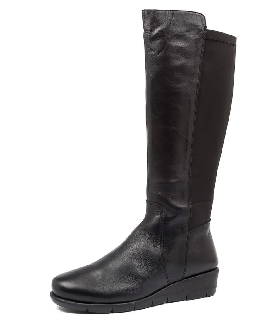 Women SUPERSOFT Boots<Marcelina Blk Leath-Lycra