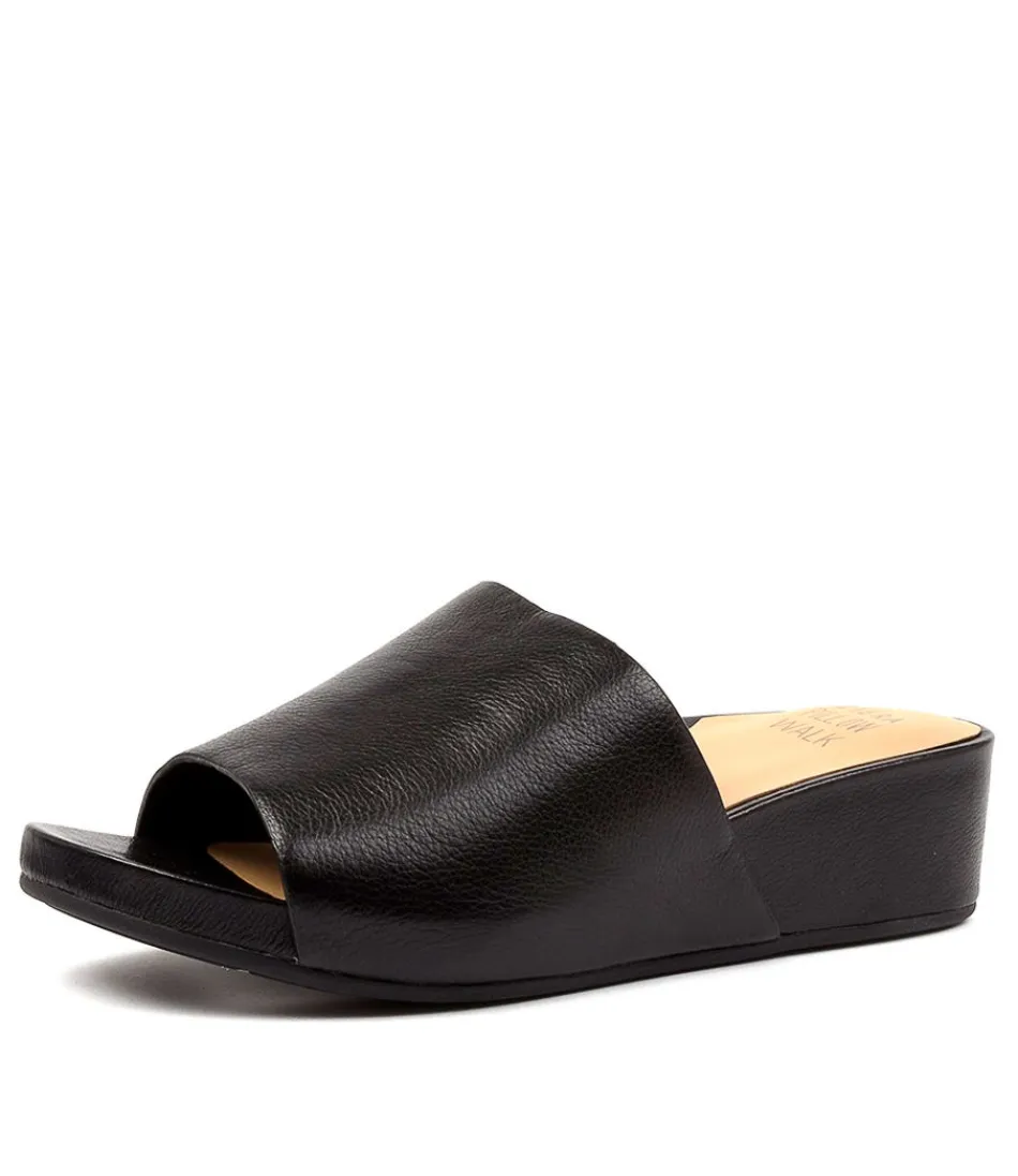 Women ZIERA Wedges<Marcy W Black Leather