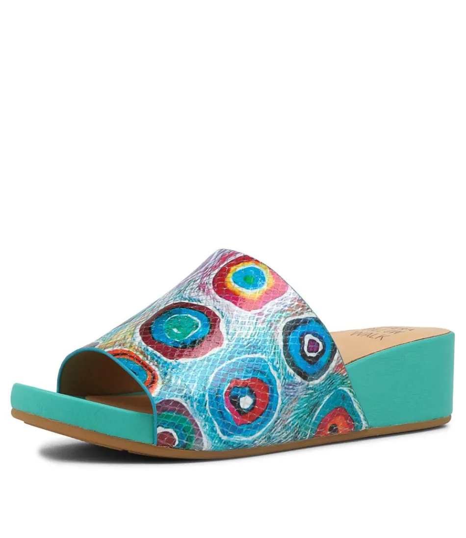 Women ZIERA Wedges<Marcy W Bright Patch Multi Slides