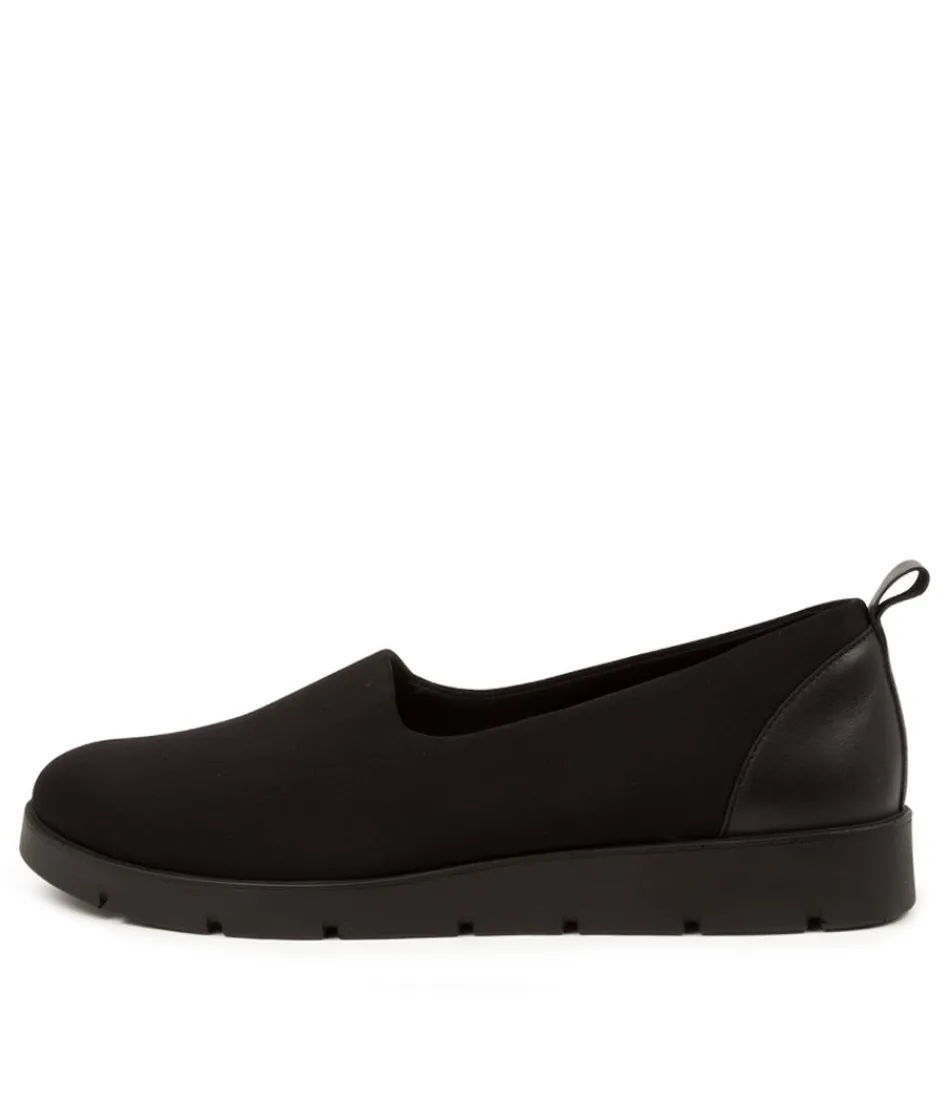 Women ZIERA Loafers<Marian W Black Neoprn-Lea