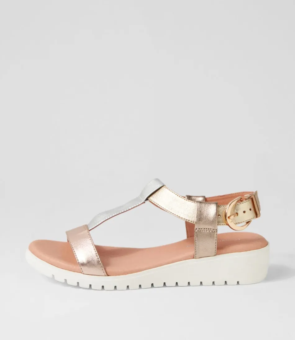 Women DJANGO & JULIETTE Wedges<Marj Metallic Multi Leather Sandals