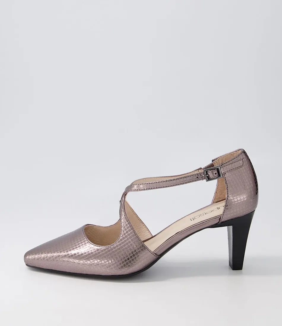 Women SUPERSOFT Comfort<Marnee2 Gunmetal Snake Leather Heels