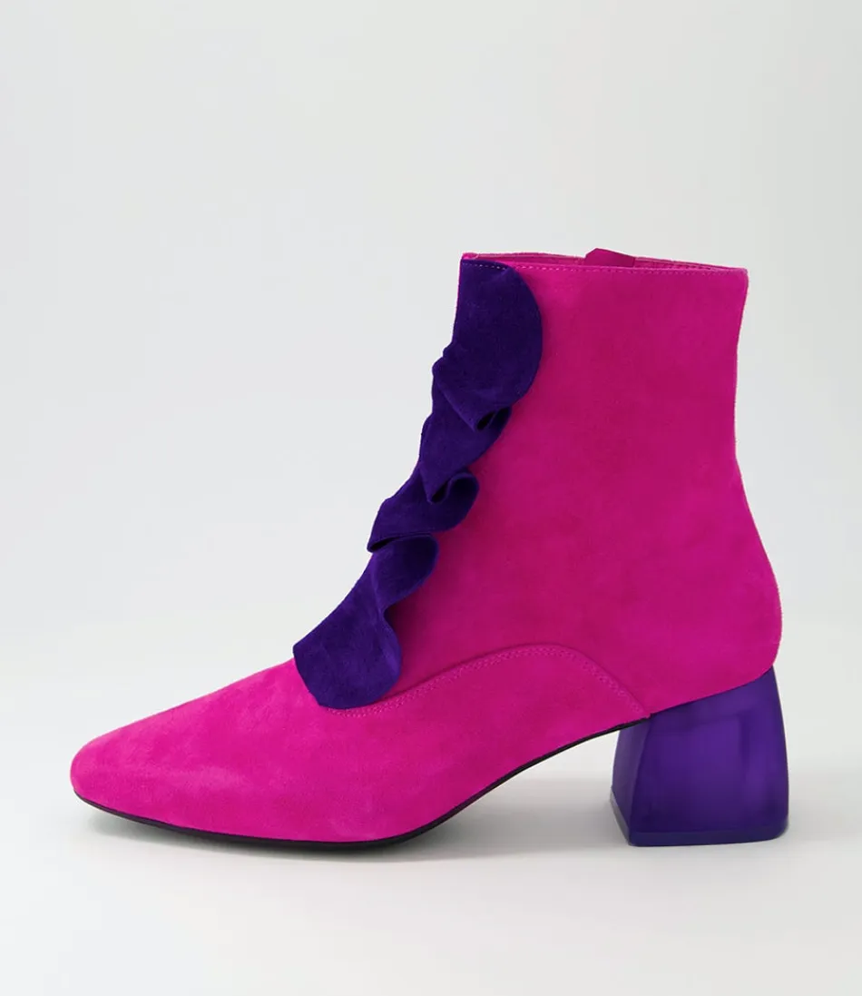 Women DJANGO & JULIETTE Boots<Marzia Fuchsia Purple Suede Ankle Boots