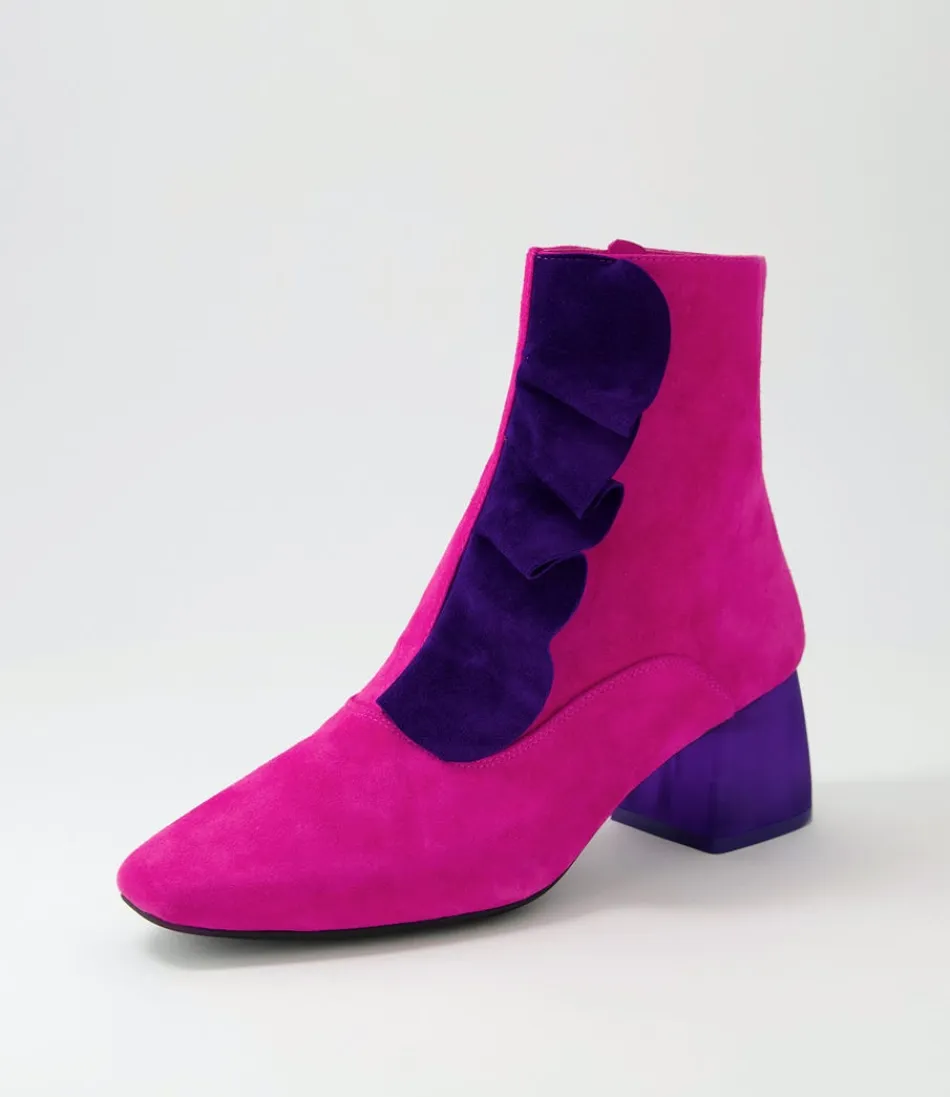 Women DJANGO & JULIETTE Boots<Marzia Fuchsia Purple Suede Ankle Boots