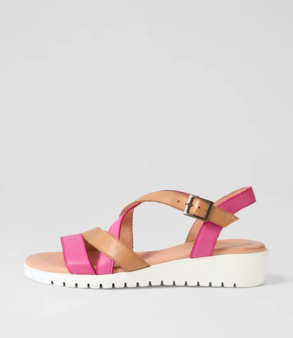 Women DJANGO & JULIETTE Wedges<Matedy Fuchsia Dark Tan Multi Sandals