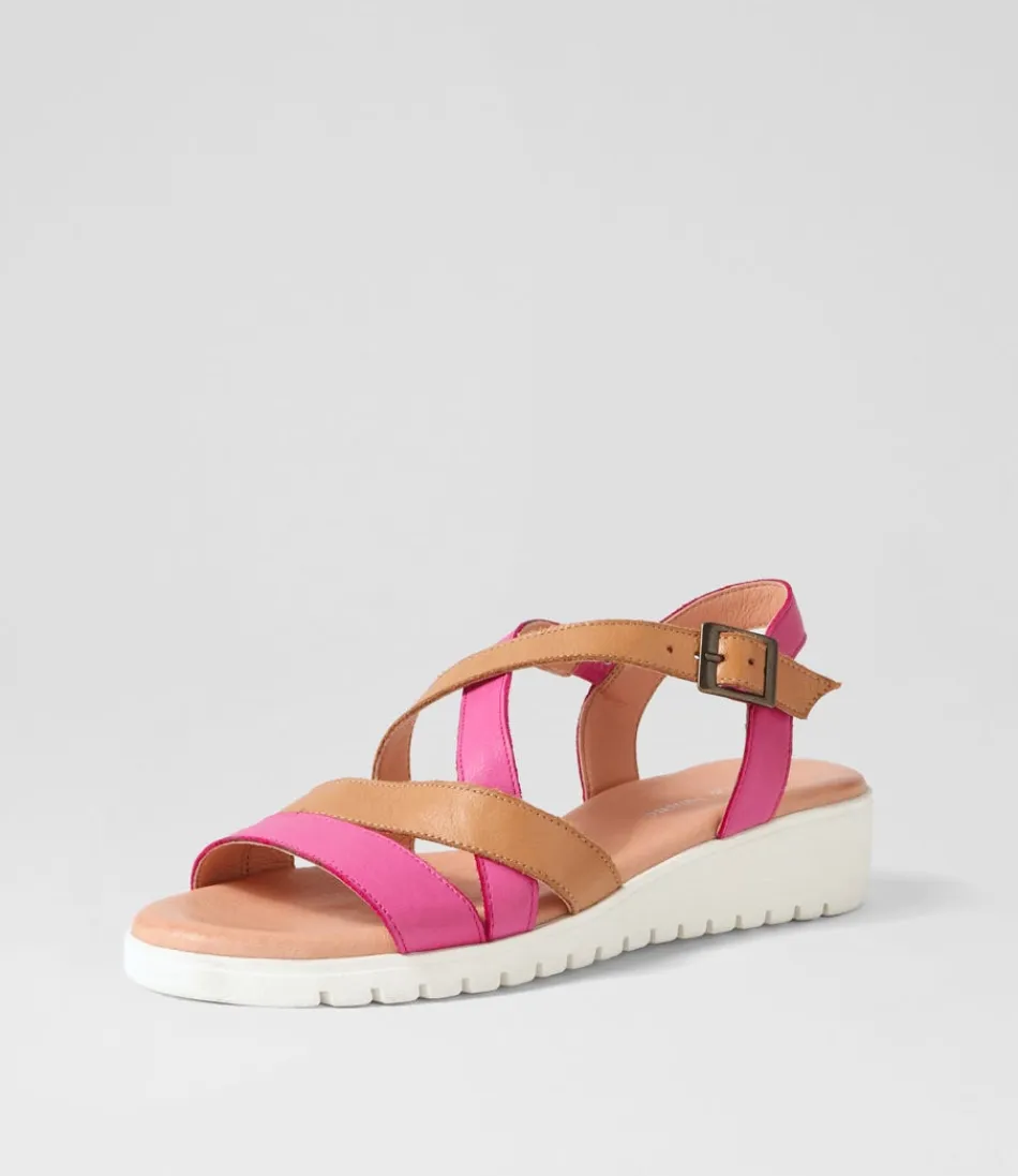 Women DJANGO & JULIETTE Wedges<Matedy Fuchsia Dark Tan Multi Sandals