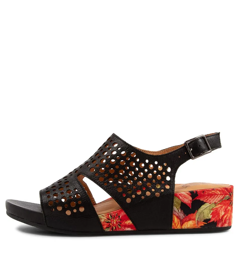 Women ZIERA Wedges<Mateen W Black Leather Sandals