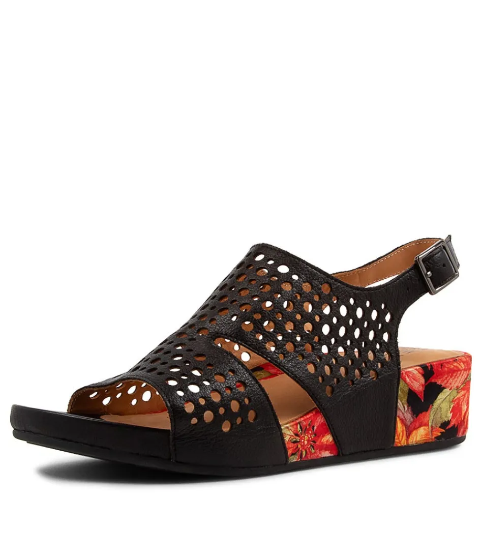 Women ZIERA Wedges<Mateen W Black Leather Sandals