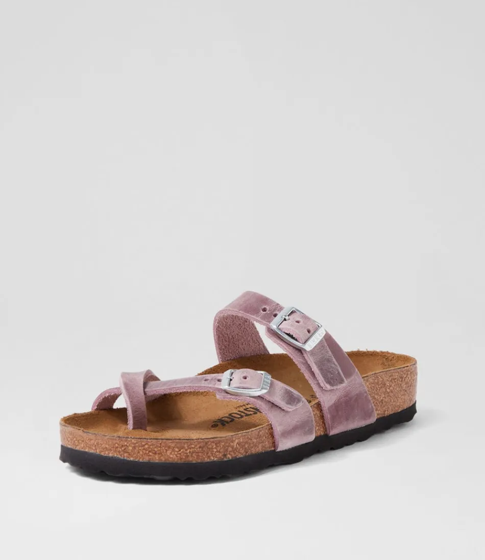 Women BIRKENSTOCK Comfort<Mayari Lavender Oiled Leather Slides