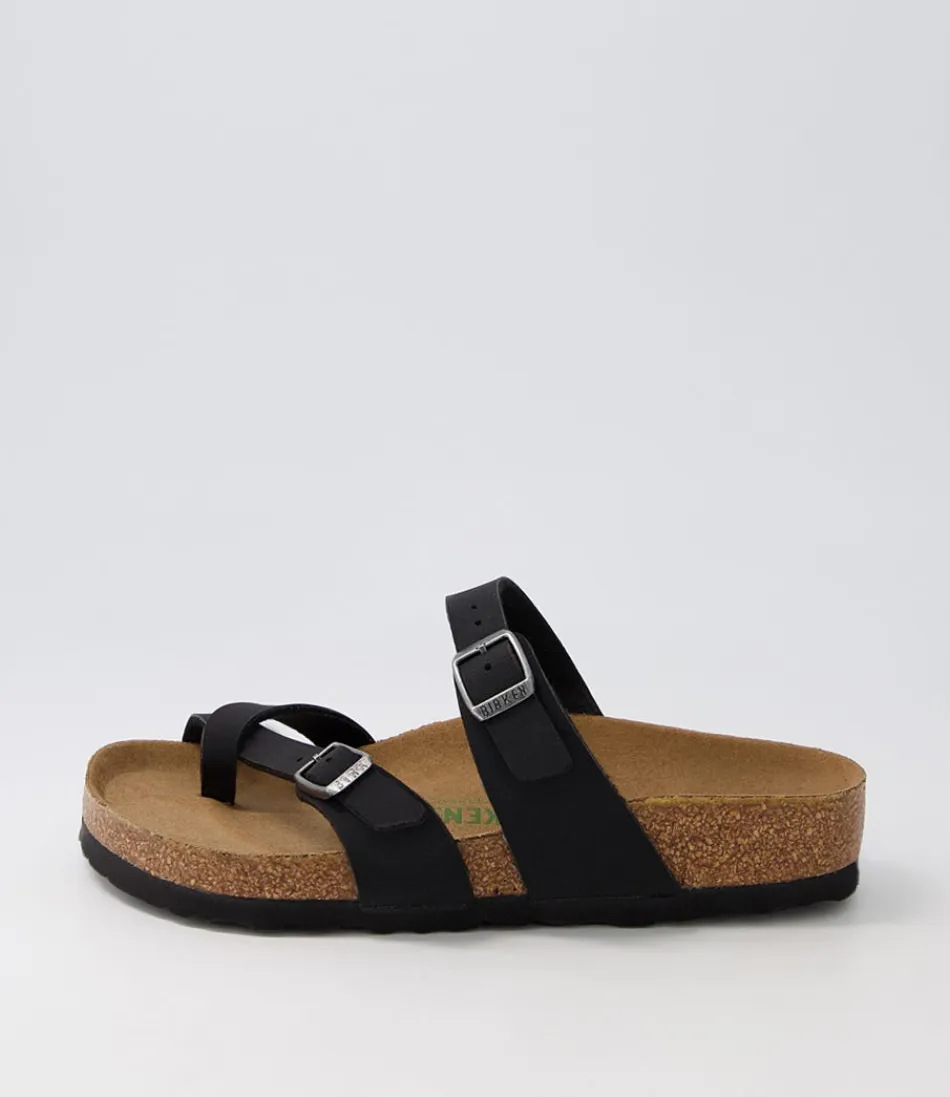 Women BIRKENSTOCK Comfort<Mayari Vegan Black Burkibuc Slides