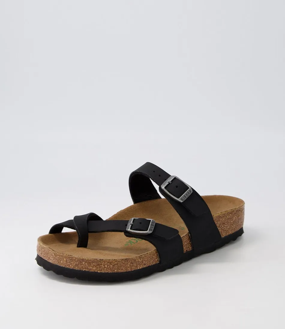 Women BIRKENSTOCK Comfort<Mayari Vegan Black Burkibuc Slides