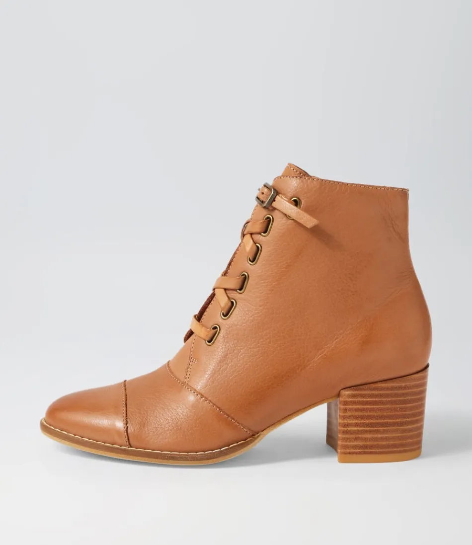 Women DJANGO & JULIETTE Boots<Mclain Cognac Leather Lace Up Boots