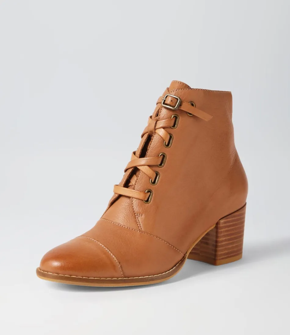 Women DJANGO & JULIETTE Boots<Mclain Cognac Leather Lace Up Boots