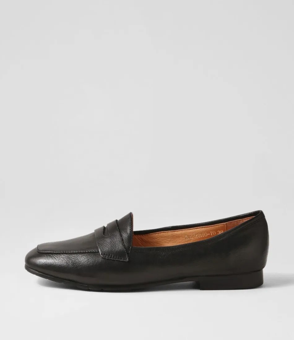 Women TOP END Loafers<Melinato Black Leather Loafers