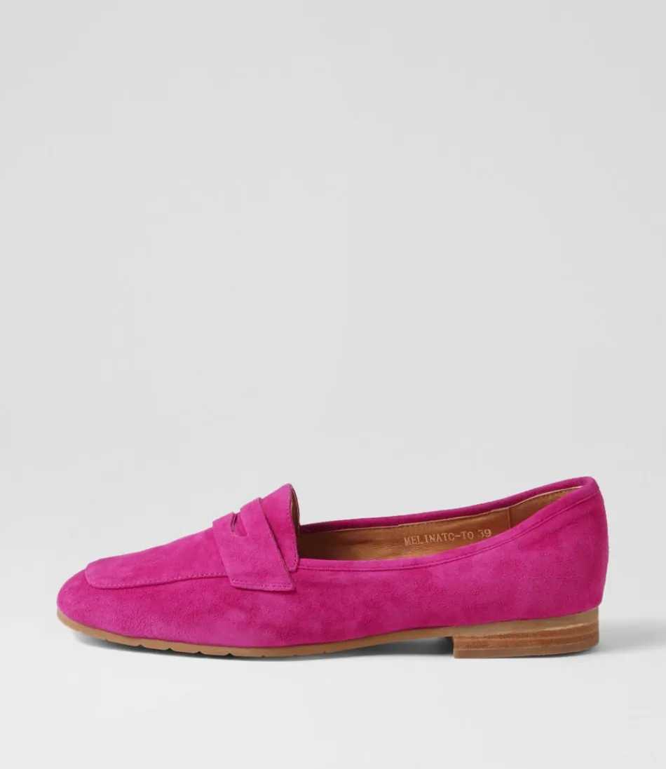 Women TOP END Loafers<Melinato Fuchsia Suede Loafers