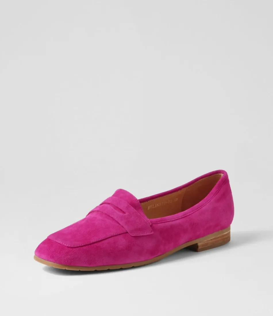 Women TOP END Loafers<Melinato Fuchsia Suede Loafers