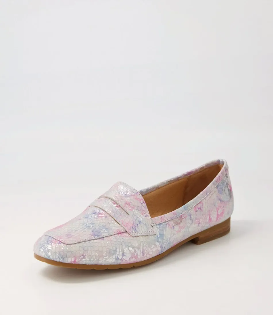 Women TOP END Loafers<Melinato Pastel Print Leather Loafers