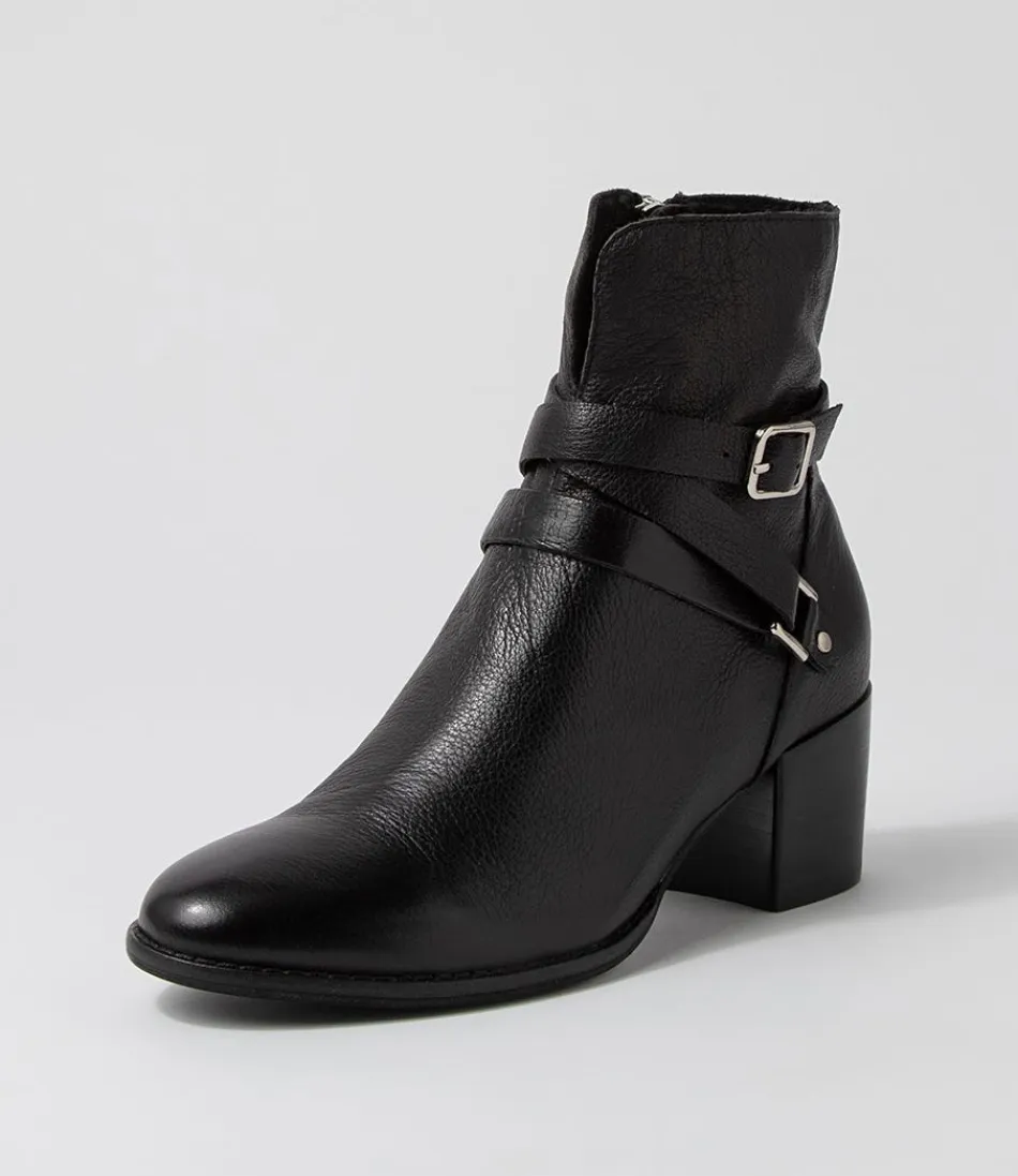 Women DJANGO & JULIETTE Boots<Melvine Black Leather Ankle Boots