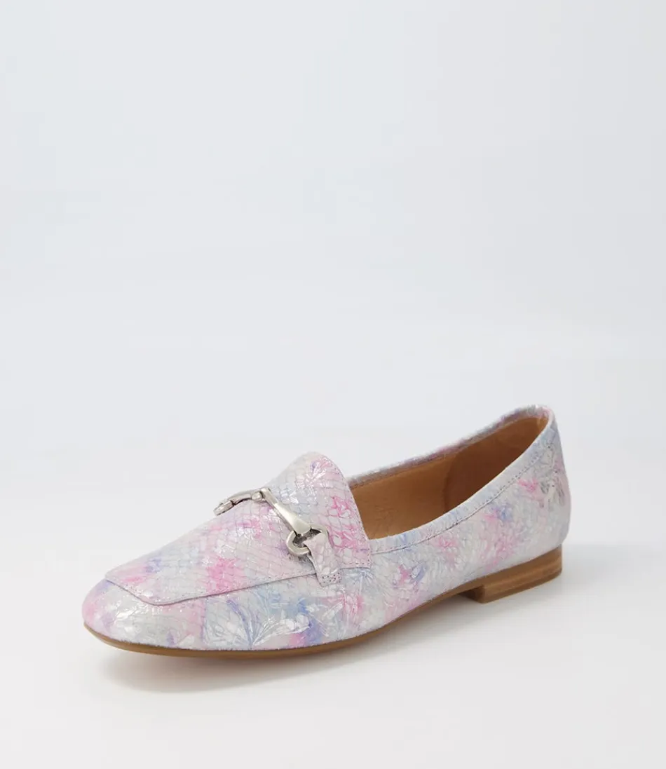 Women TOP END Loafers<Mena Pastel Print Leather Loafers