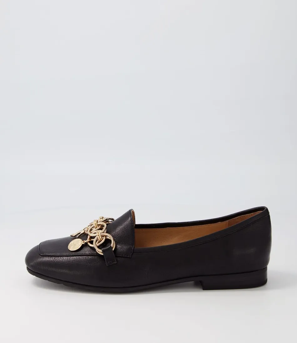 Women TOP END Loafers<Mennat Black Leather Loafers