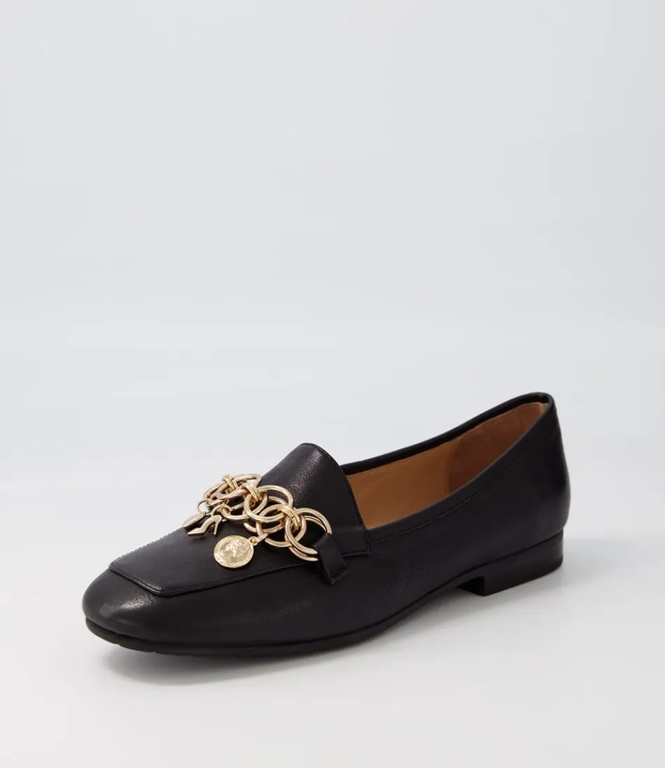 Women TOP END Loafers<Mennat Black Leather Loafers