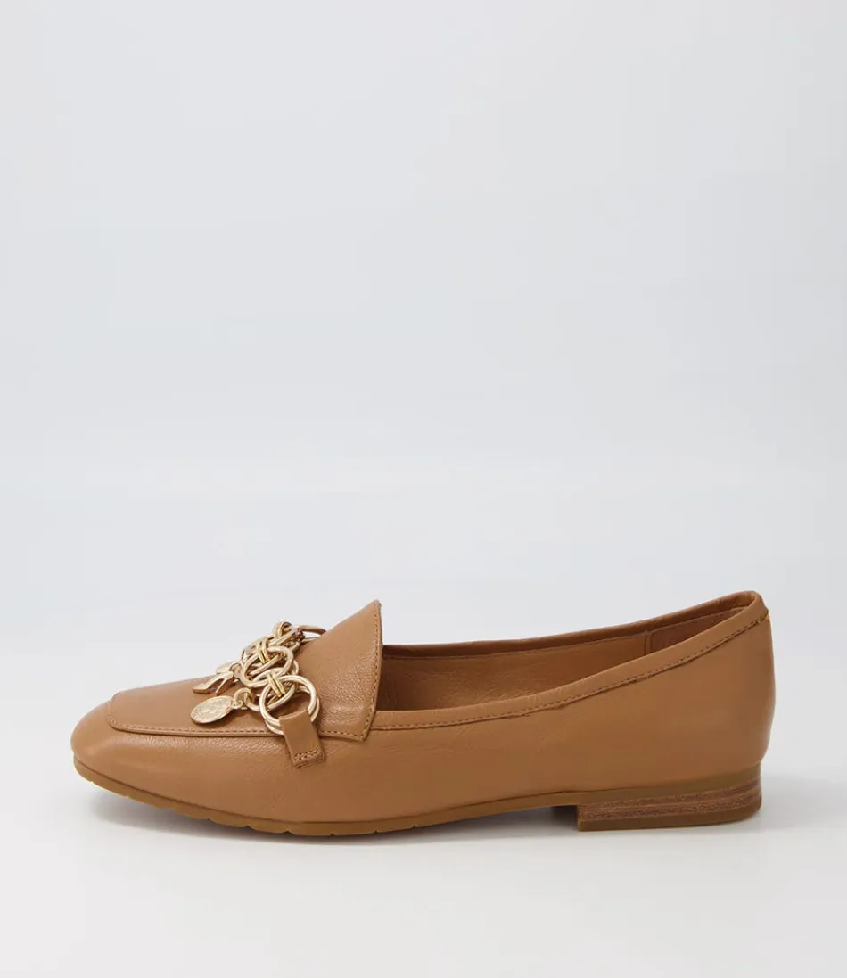 Women TOP END Loafers<Mennat Dark Tan Leather Loafers