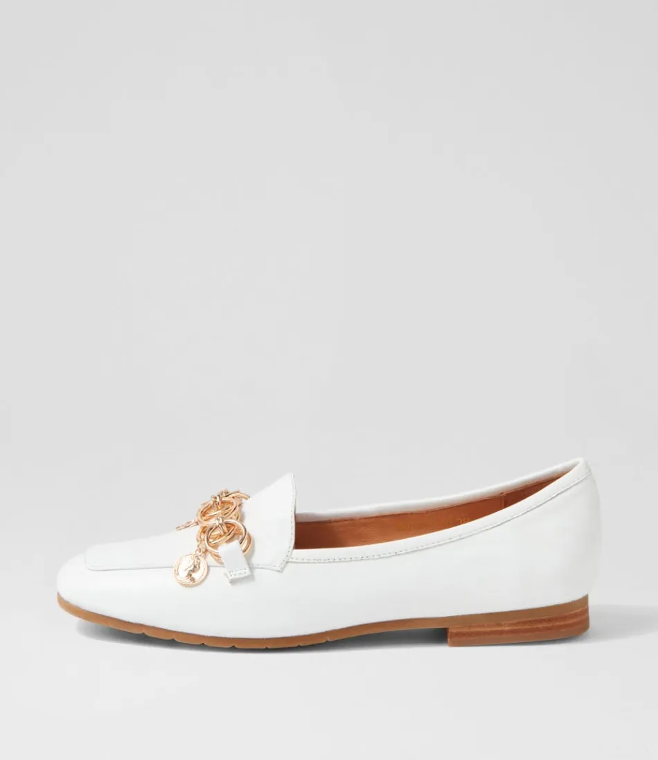 Women TOP END Loafers<Mennat White Leather Loafers