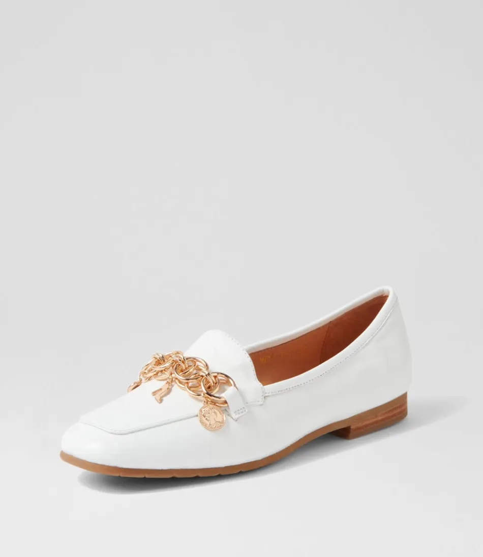 Women TOP END Loafers<Mennat White Leather Loafers