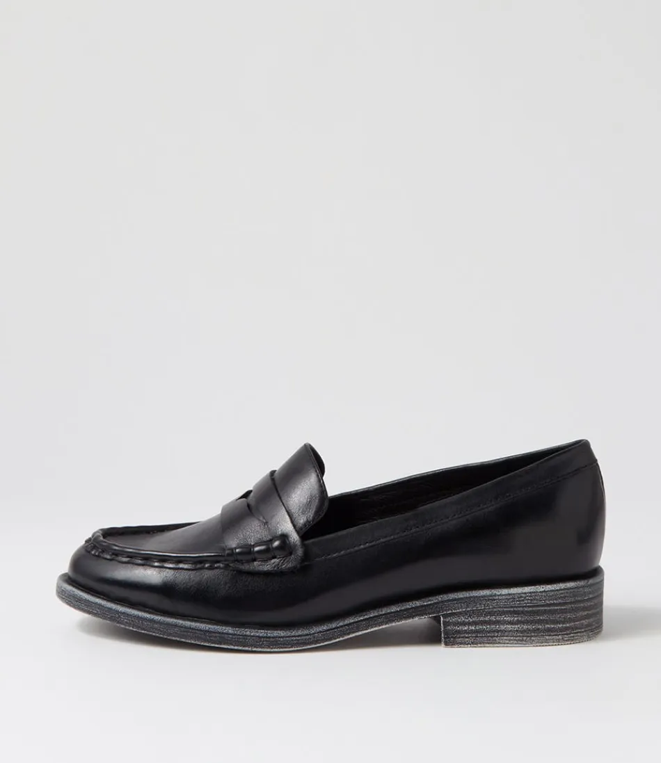 Women DJANGO & JULIETTE Loafers<Messina Black Leather Loafers