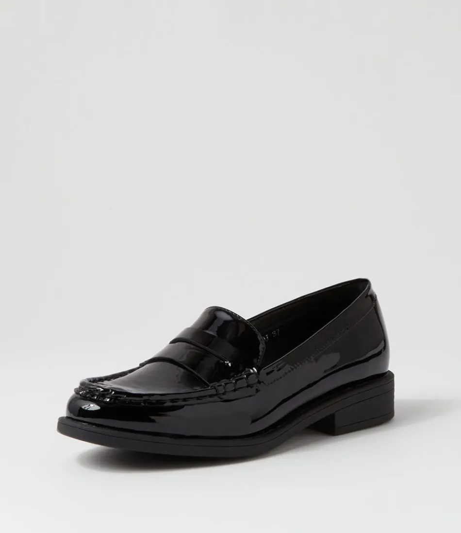 Women DJANGO & JULIETTE Loafers<Messina Black Patent Leather Loafers