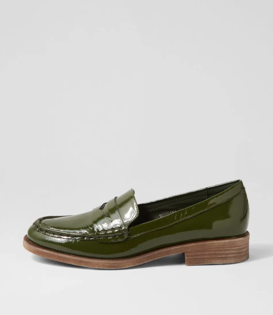 Women DJANGO & JULIETTE Loafers<Messina Khaki Patent Leather Loafers