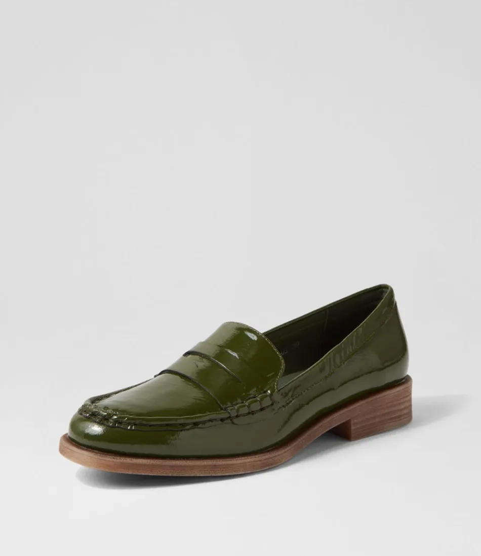 Women DJANGO & JULIETTE Loafers<Messina Khaki Patent Leather Loafers