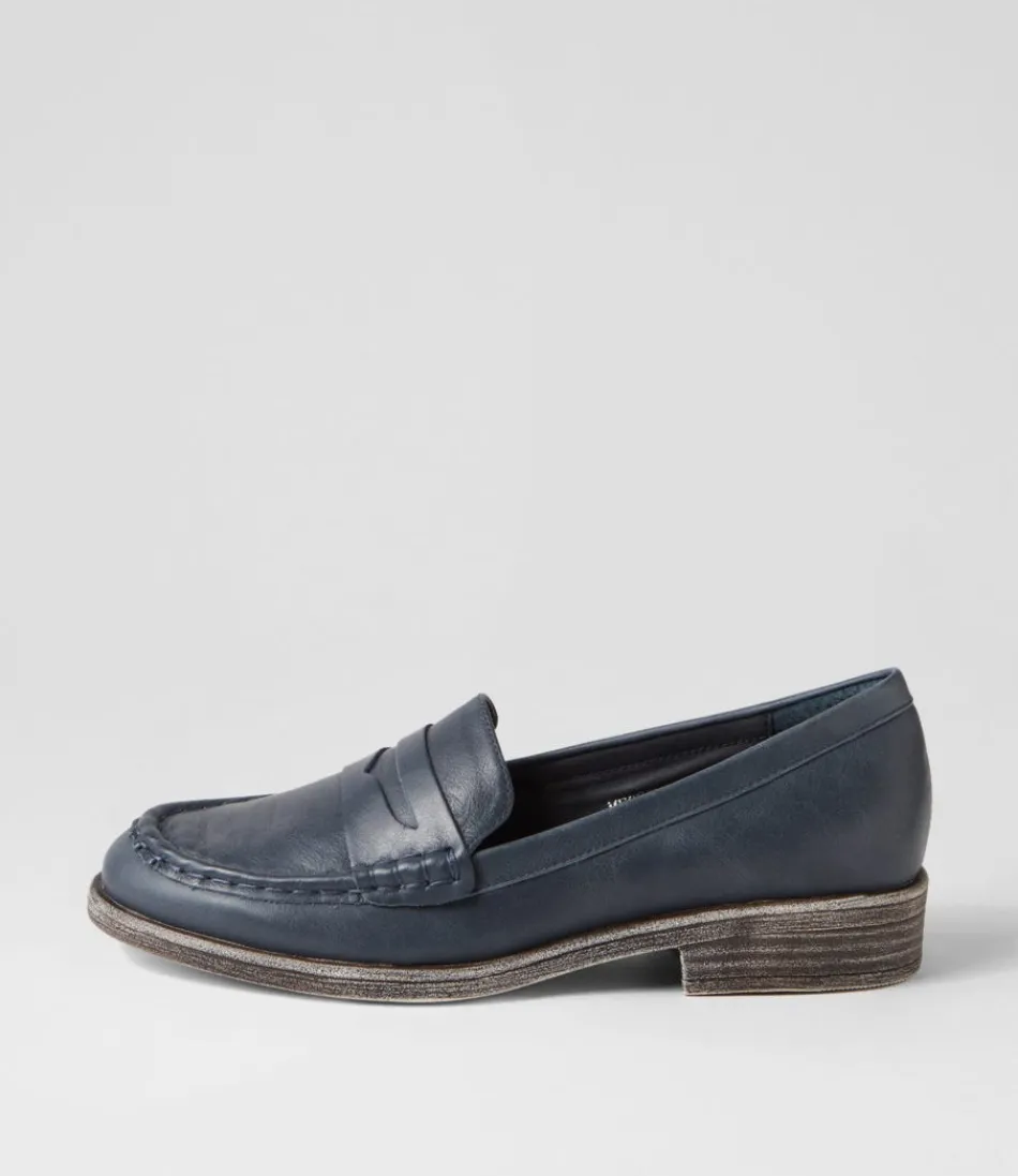 Women DJANGO & JULIETTE Loafers<Messina Navy Leather Loafers