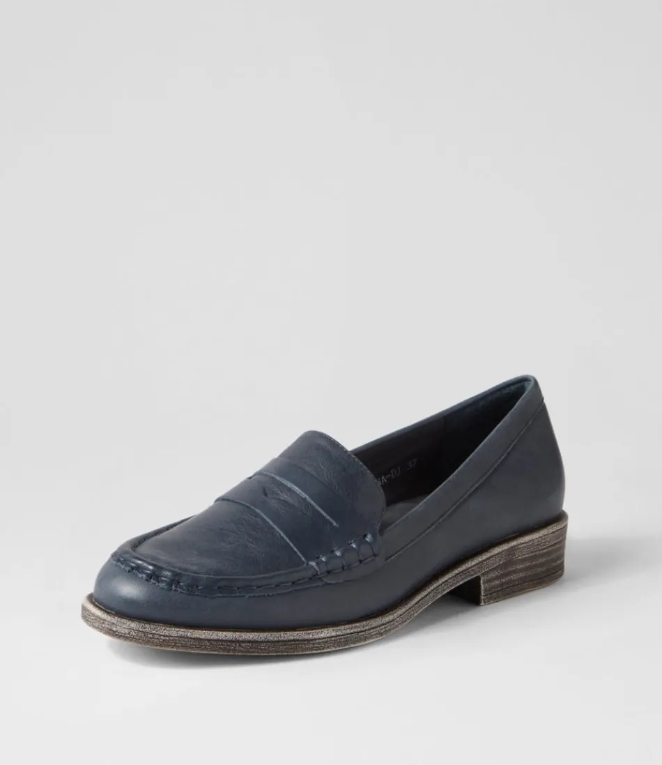 Women DJANGO & JULIETTE Loafers<Messina Navy Leather Loafers