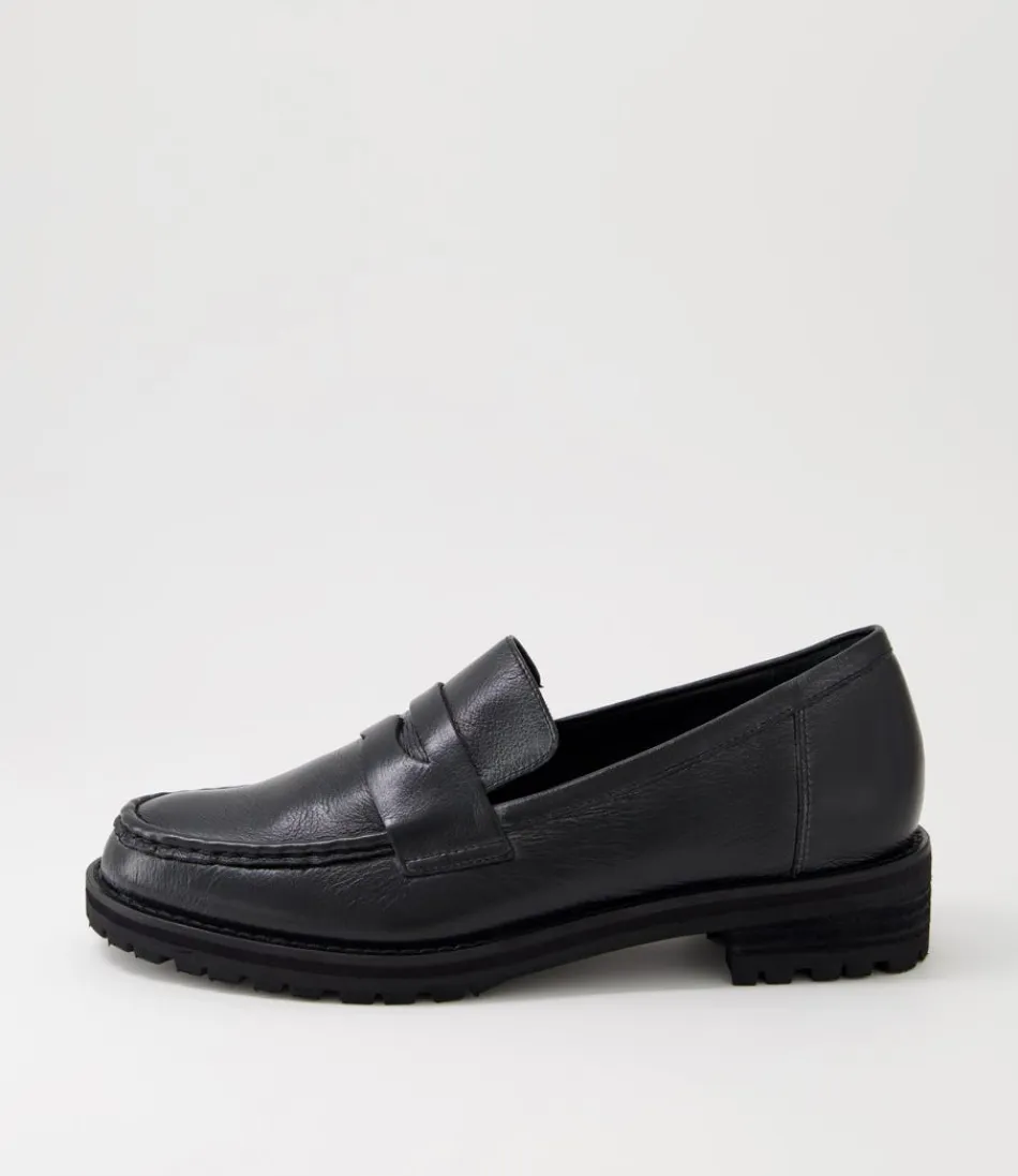 Women ZIERA Loafers<Metters W Black Leather Loafers