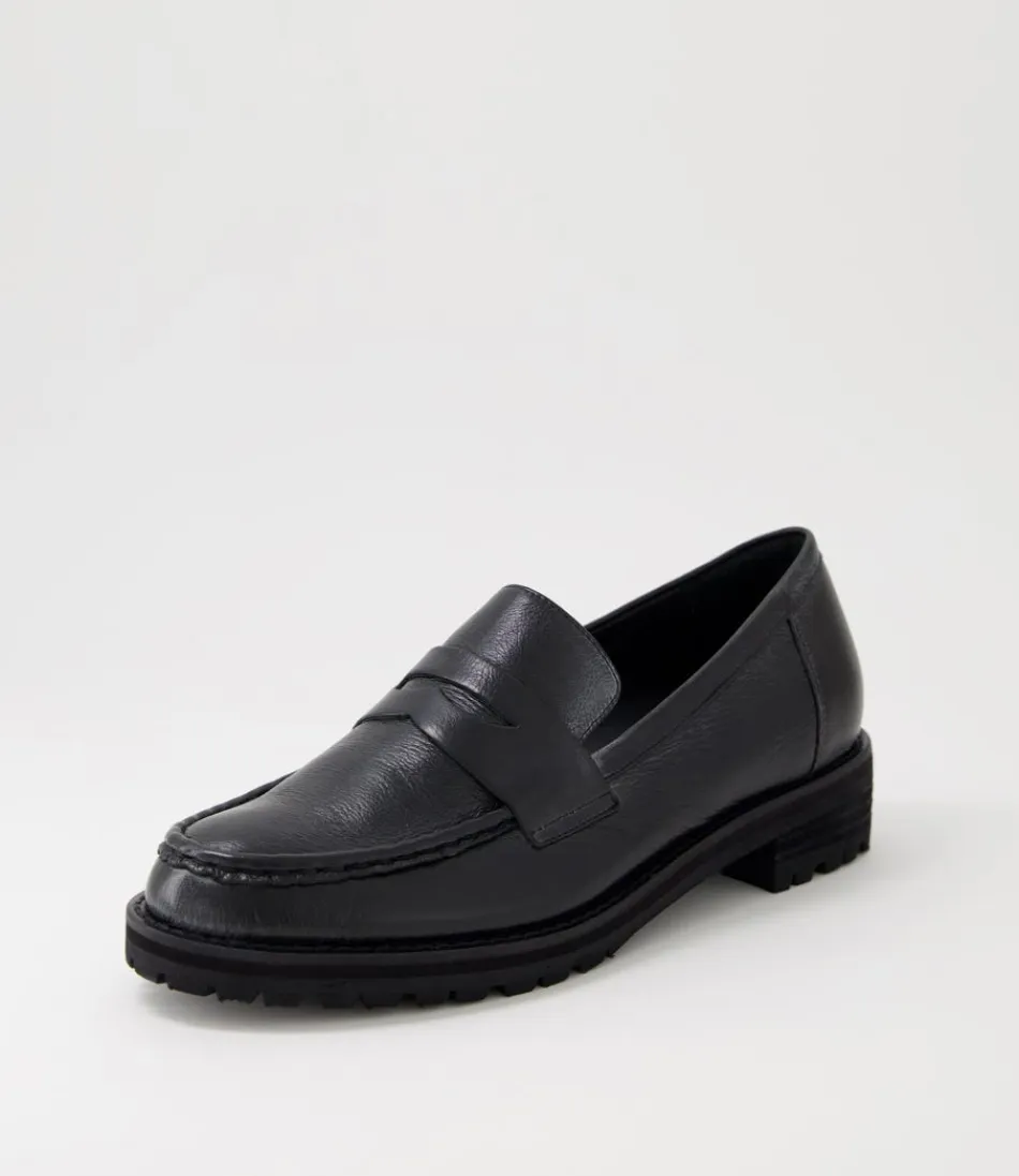 Women ZIERA Loafers<Metters W Black Leather Loafers