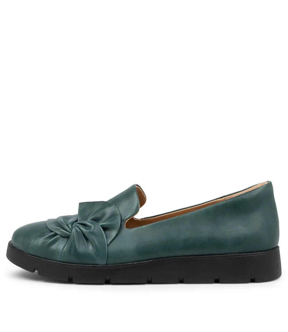 Women ZIERA Loafers<Miless W Emerald Leather Loafers