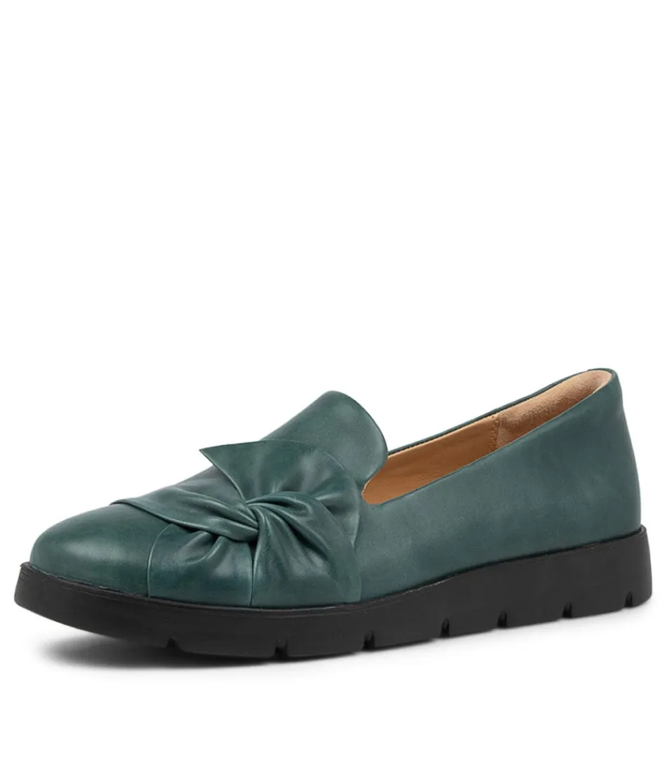 Women ZIERA Loafers<Miless W Emerald Leather Loafers