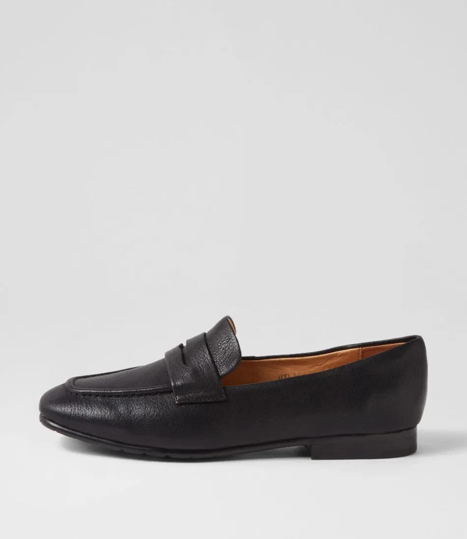 Women TOP END Loafers<Milica Black Leather Loafers