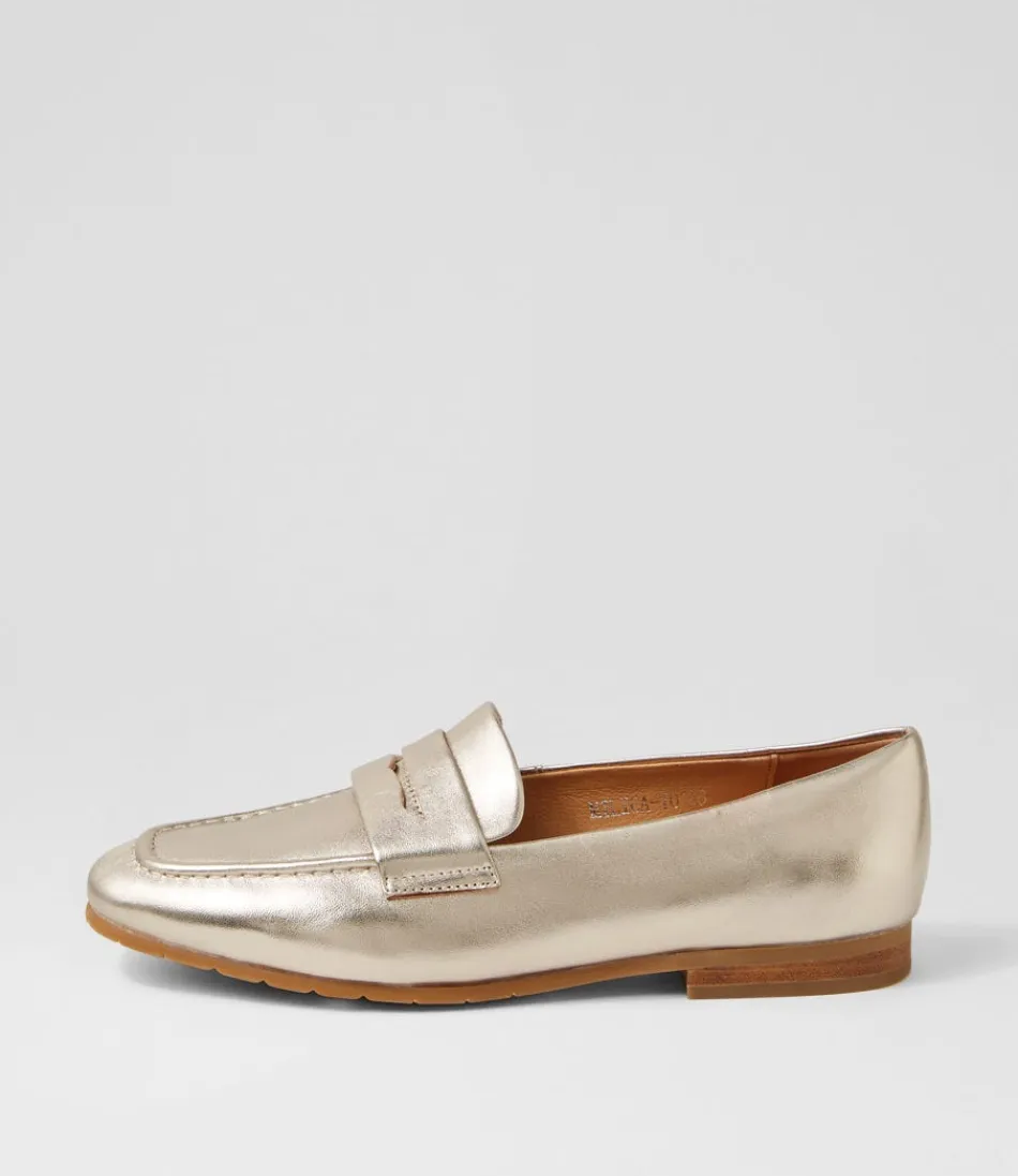 Women TOP END Loafers<Milica Platino Leather Loafers