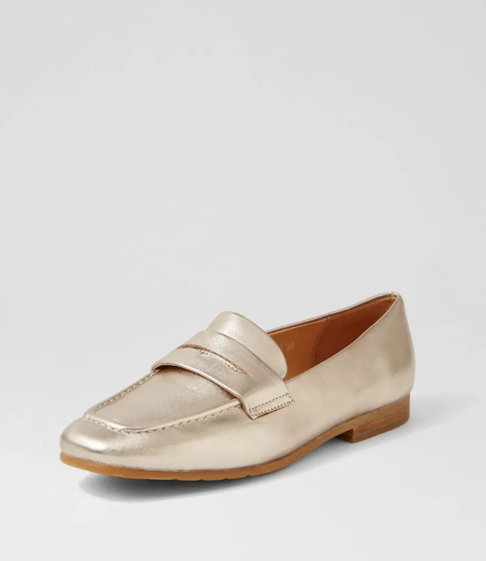 Women TOP END Loafers<Milica Platino Leather Loafers