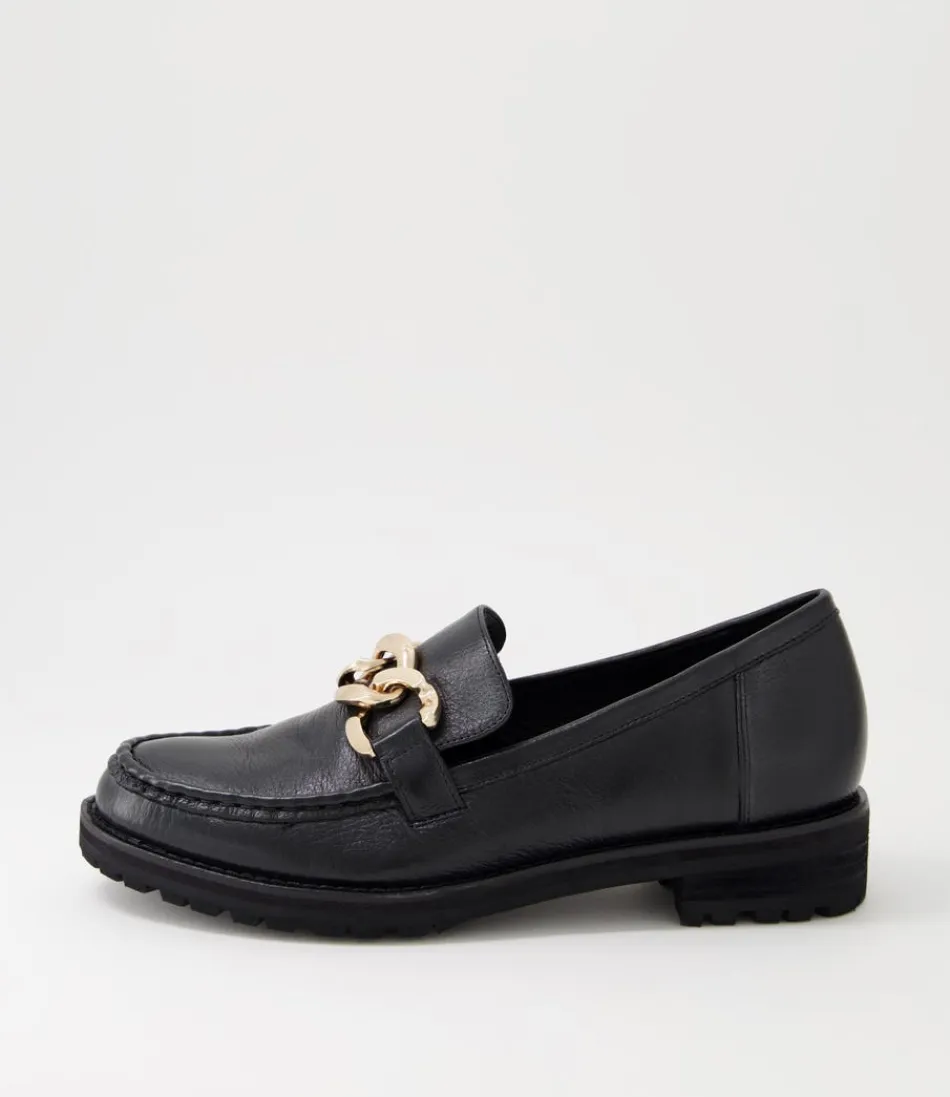 Women ZIERA Loafers<Misima W Black Leather Loafers