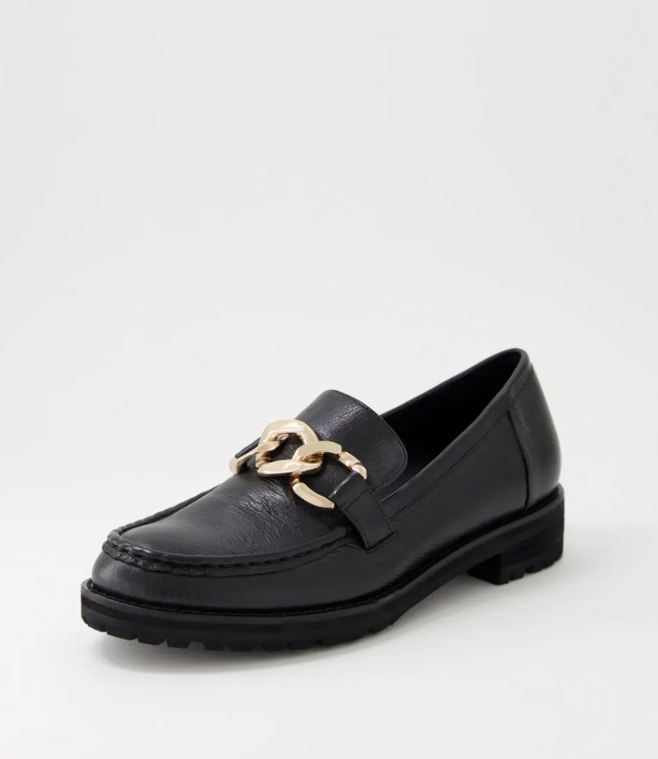 Women ZIERA Loafers<Misima W Black Leather Loafers